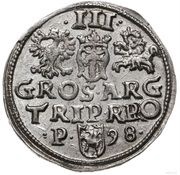 Trojak / 3 Grosze - Sigismund III Vasa Poznań; P mint mark, Polish–Lithuanian Commonwealth, 1598-1601 reverse image