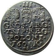 Trojak / 3 Grosze - Sigismund III Vasa Kraków; bust left, Polish–Lithuanian Commonwealth, 1600-1601 reverse image
