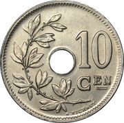 10 Centimes - Albert I Dutch text reverse image