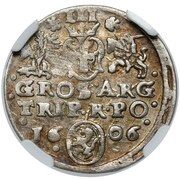 Trojak / 3 Grosze - Sigismund III Vasa Kraków; C mint mark obverse, Polish–Lithuanian Commonwealth, 1606 reverse image