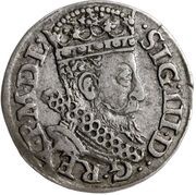 Trojak / 3 Grosze - Sigismund III Vasa Kraków; bust right, Lewart arms reverse obverse image
