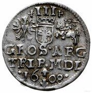 Trojak / 3 Grosze - Sigismund III Vasa Wilno mint, Polish–Lithuanian Commonwealth, 1608 reverse image
