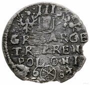 Trojak / 3 Grosze - Jan III Sobieski Bydgoszcz mint, Polish–Lithuanian Commonwealth, 1684 reverse image