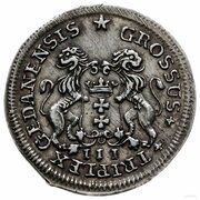 Trojak gdański - August III Sas Gdańsk mint reverse image