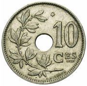 10 Centimes - Albert I French text; with star, Belgium, 1930-1932 reverse image