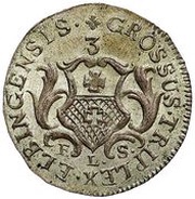 Trojak elbląski - August III Sas Elbląg mint, Polish–Lithuanian Commonwealth, 1763 reverse image
