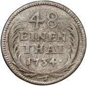 1⁄48 Talara / Półgrosz - August III Sas Drezno mint, Polish–Lithuanian Commonwealth, 1734 reverse image