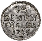 1⁄48 Talara / Półgrosz - August III Sas Drezno mint, Polish–Lithuanian Commonwealth, 1735-1763 reverse image