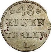 1⁄48 Talara / Półgrosz - August III Sas Lipsk mint, Polish–Lithuanian Commonwealth, 1753 reverse image