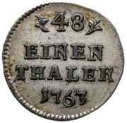 1⁄48 Talara / Półgrosz - August III Sas Grünthal mint, Polish–Lithuanian Commonwealth, 1763 reverse image