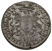 Szóstak gdański - August III Sas Gdańsk mint, Polish–Lithuanian Commonwealth, 1760-1763 reverse image