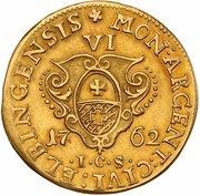 Szóstak elbląski - August III Sas Elbląg mint, Polish–Lithuanian Commonwealth, 1762-1763 reverse image