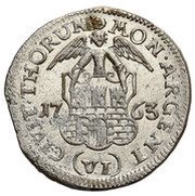 Szóstak toruński - August III Sas Toruń mint, Polish–Lithuanian Commonwealth, 1762-1763 reverse image