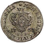 Szóstak - August III Elbląg mint, Polish–Lithuanian Commonwealth, 1763 reverse image