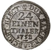 1⁄24 Talara / Grosz - August III Sas Drezno mint, Polish–Lithuanian Commonwealth, 1734-1763 reverse image