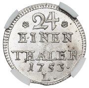 1⁄24 Talara / Grosz - August III Sas Lipsk mint, Polish–Lithuanian Commonwealth, 1753 reverse image