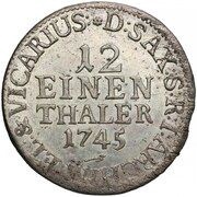 1⁄12 Talara / Dwugrosz - August III Sas Drezno mint, Polish–Lithuanian Commonwealth, 1734-1762 reverse image