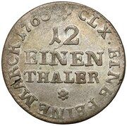 1⁄12 Talara - Fryderyk Christian as Polish Prince Drezno mint, Polish–Lithuanian Commonwealth, 1763 reverse image