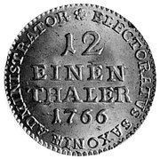 1⁄12 Talara - Ksawery as Polish Prince Drezno mint, Polish–Lithuanian Commonwealth, 1764-1768 reverse image