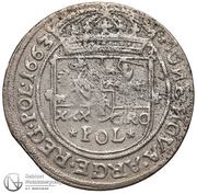 Złotówka koronna / tymf - Jan II Kazimierz Waza Lwów mint, Polish–Lithuanian Commonwealth, 1663 reverse image