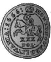 Złotówka litewska - Jan II Kazimierz Wilno mint, Polish–Lithuanian Commonwealth, 1666 reverse image