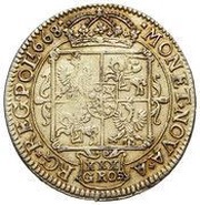 Złotówka koronna / tymf - Jan II Kazimierz Waza Bydgoszcz mint, Polish–Lithuanian Commonwealth, 1668 reverse image