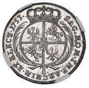 Tymf - August III Lipsk mint, Polish–Lithuanian Commonwealth, 1753 reverse image