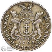 Złotówka gdańska - August III Gdańsk mint, Polish–Lithuanian Commonwealth, 1762-1763 reverse image
