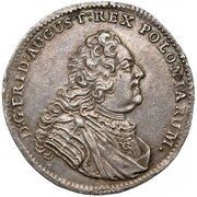 ⅙ Thaler / Ćwierćgulden - August III Sas Drezno mint obverse image