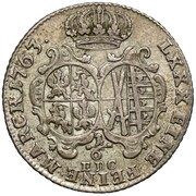 ⅙ Thaler / Ćwierćgulden - August III Sas Lipsk mint, Polish–Lithuanian Commonwealth, 1756-1763 reverse image