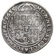 Ort koronny / 18 Groszy - Jan II Kazimierz Waza Poznań mint, Polish–Lithuanian Commonwealth, 1651-1659 reverse image