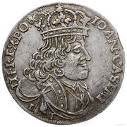 Ort koronny / 18 Groszy - Jan II Kazimierz Waza Kraków mint obverse image