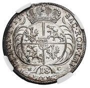 Ort / 18 Groszy - August III Lipsk mint, Polish–Lithuanian Commonwealth, 1753 reverse image