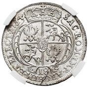 Ort / 18 Groszy - August III Lipsk mint, Polish–Lithuanian Commonwealth, 1754 reverse image