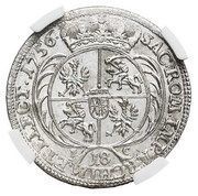 Ort / 18 Groszy - August III Lipsk mint, Polish–Lithuanian Commonwealth, 1756 reverse image
