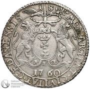 Ort gdański - August III Sas Gdańsk mint, Polish–Lithuanian Commonwealth, 1758-1763 reverse image