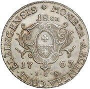 Ort elbląski / 18 Groszy - August III Sas Elbląg mint, Polish–Lithuanian Commonwealth, 1763 reverse image