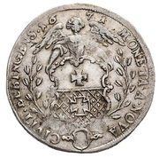 Półtalar elbląski - Michał Korybut Wiśniowiecki Elbląg mint, Polish–Lithuanian Commonwealth, 1671 reverse image