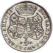 Gulden - ⅔ Talara - August III Sas Drezno mint, Polish–Lithuanian Commonwealth, 1734-1763 reverse image