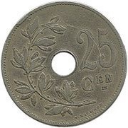 25 Centimes - Léopold II Dutch text, Belgium, 1908 reverse image