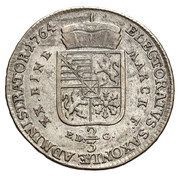 ⅔ Talara / Gulden - Ksawery as Polish Prince Drezno mint, Polish–Lithuanian Commonwealth, 1764-1768 reverse image
