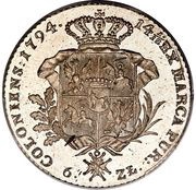 Talar koronny / 6 Zlotych - Stanisław August Poniatowski Warszawa mint, Polish–Lithuanian Commonwealth, 1794-1795 reverse image