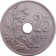 25 Centimes - Léopold II French text reverse image