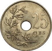 25 Centimes - Albert I French text reverse image