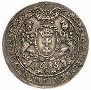 Talar gdański - Jan III Sobieski Gdańsk mint, Polish–Lithuanian Commonwealth, 1685 reverse image