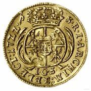 ¼ Dukata - August II Mocny Drezno mint, Polish–Lithuanian Commonwealth, 1700-1733 reverse image