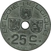 25 Centimes - Léopold III BELGIE-BELGIQUE, Belgium, 1942-1946 reverse image