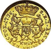 ¼ Dukata - August III Sas Drezno mint, Polish–Lithuanian Commonwealth, 1734-1743 reverse image