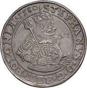 Dwutalar koronny - Stefan Batory Olkusz mint obverse image