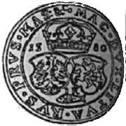 Dwutalar koronny - Stefan Batory Olkusz mint, Polish–Lithuanian Commonwealth, 1580 reverse image